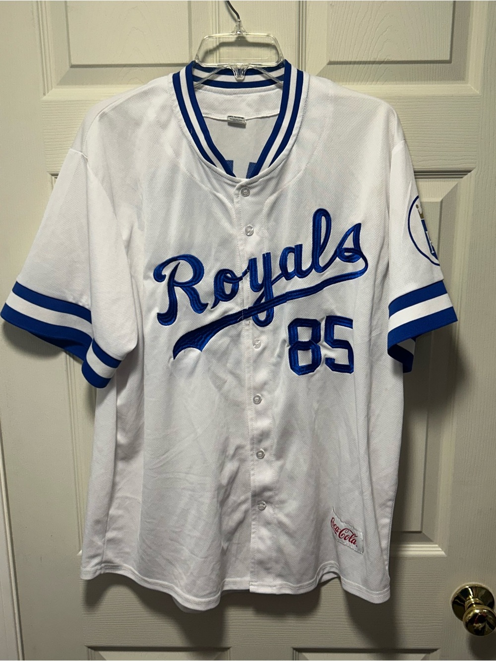Kansas City Royals 1985 Champs SGA 2025 Jersey XL White Embroidered Front